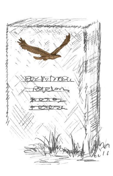 Vogel aufliegend Bronze