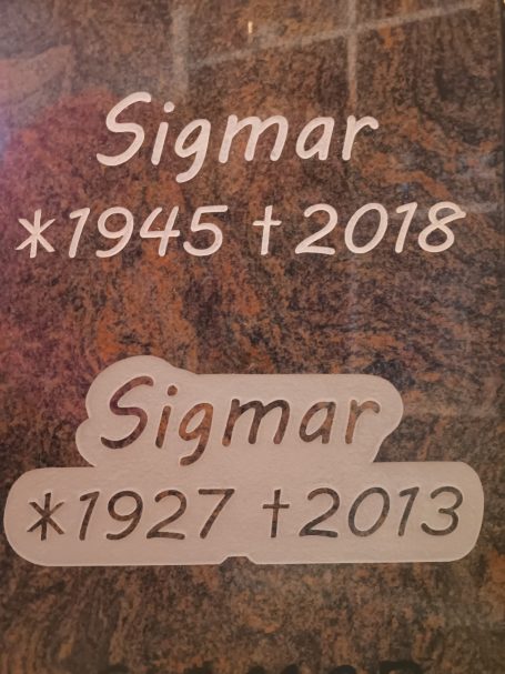 Gestrahlte Schriften